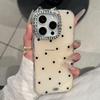 INS Style Full-Screen Polka Dot Cat Lens Case for iPhone 17/16 Pro Max - Simple Design for iPhone 15/13