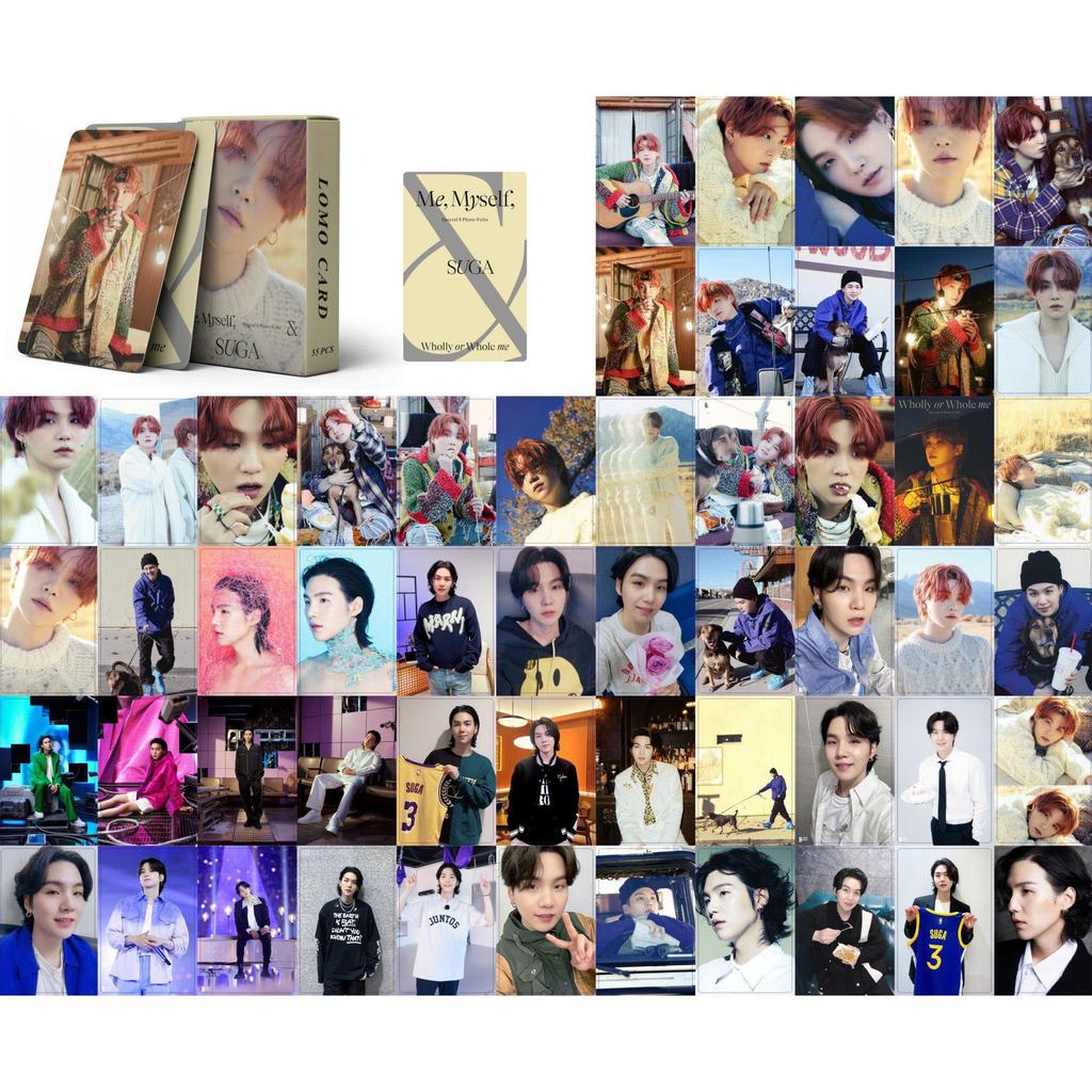 LOMO Card Set of 55 Photo Cards for SUGA SUGA Goods Photo Book Poster Trading Card Photo Card Set Photo Book Poster Trading Card Photo Card Set