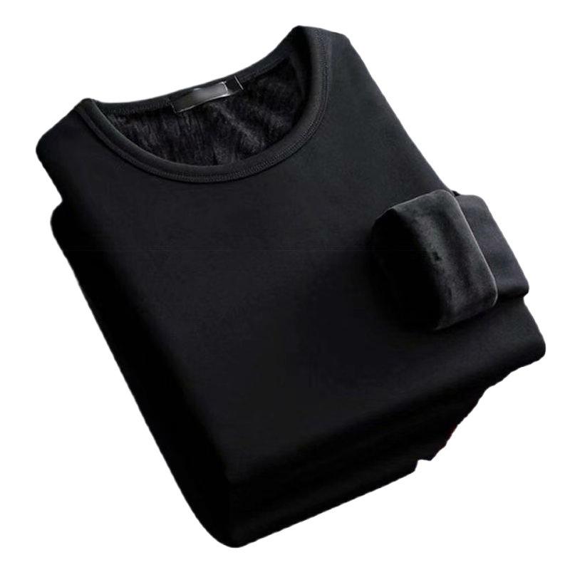 Мужская терморубашка с длинным рукавом и V-образным и круглым вырезом - утолщенная, для осени/зимы