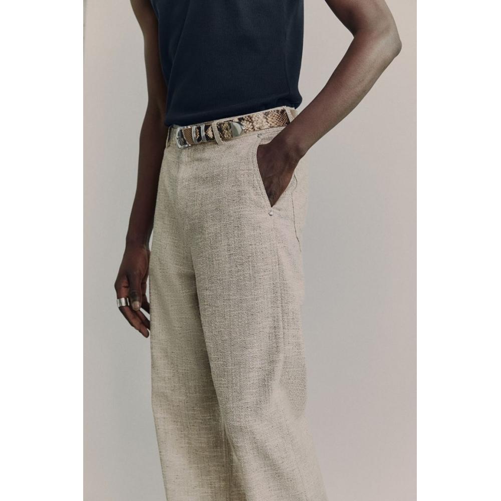 Брюки HM с 5 карманами, бежевый меланж