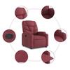 Recliner Chair with Lift Assist Burgundy Fabric