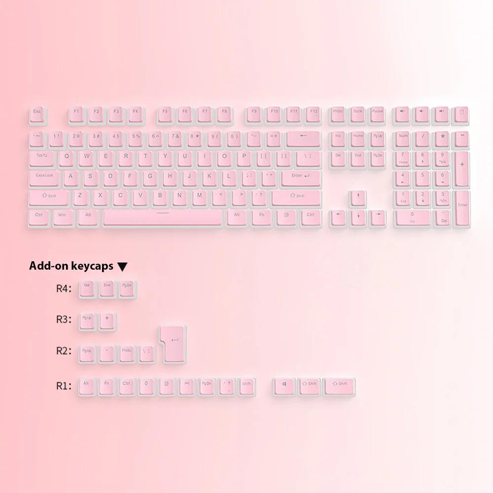 Xiaomi 129 Keys Pudding Keycaps PBT Double Shot RGB Gaming Keyboard Keycaps For 61 68 84 87 96 98 100 104 108 Keys Mechanical Keyboard