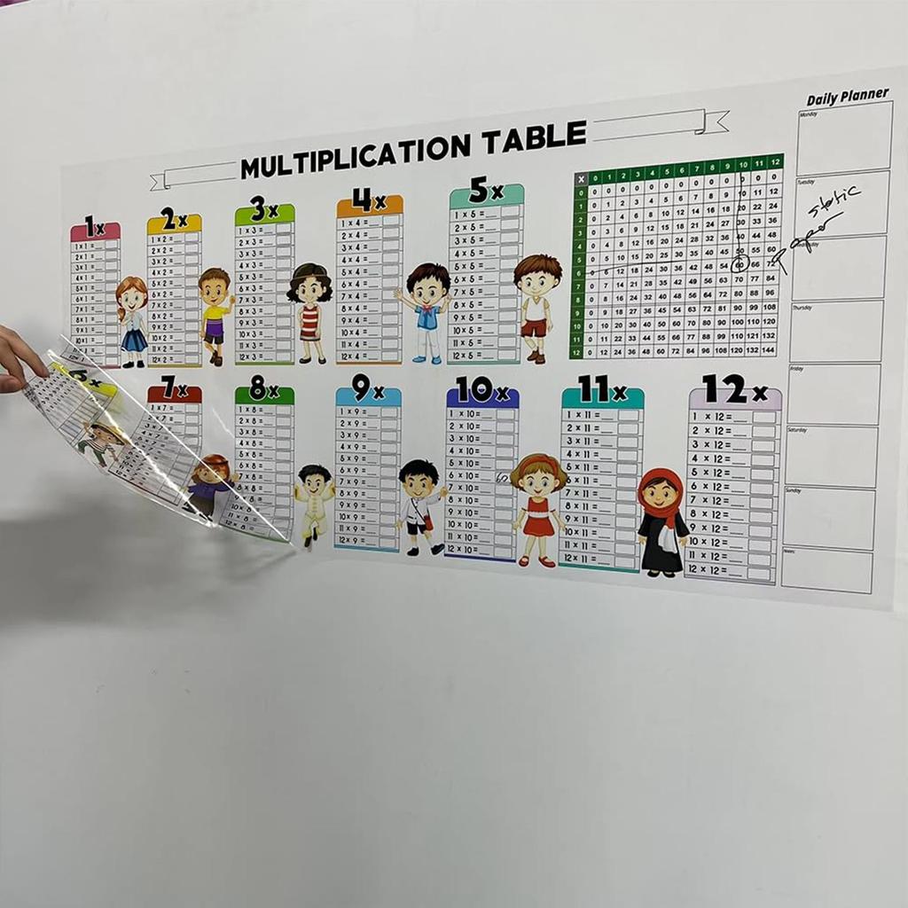 Dry Erase Multiplication Chart Electrostatic Dry Erase Math Multiplication Table Reusable Children's Education Math Chalkboard