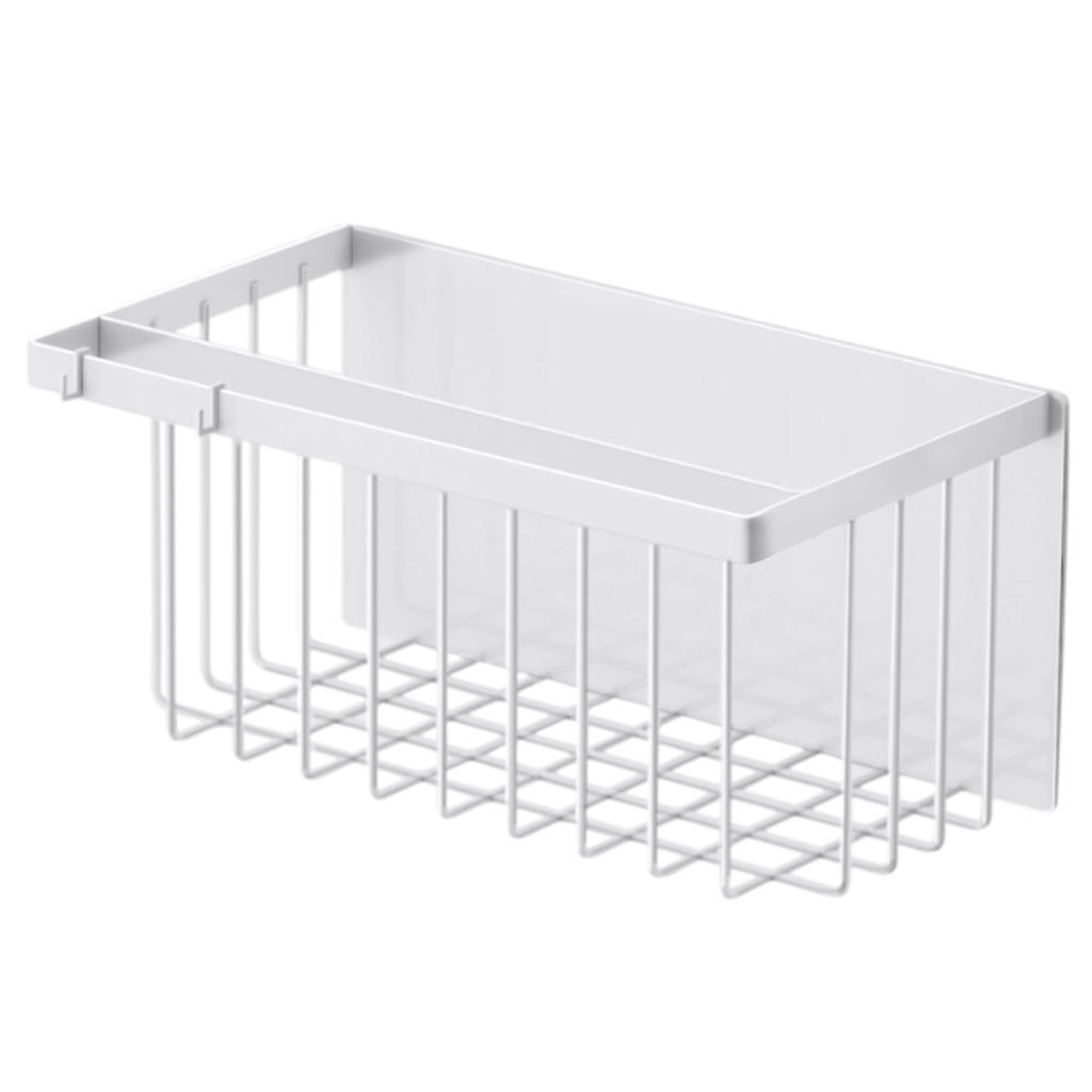 Kanoki Magnetic Bathroom Bathroom W x D x Magnetic Easy Includes Rust for White Basket, Rack, Approx. 12.5" 6.7" 5.6" H, Adhesive, Installation,
