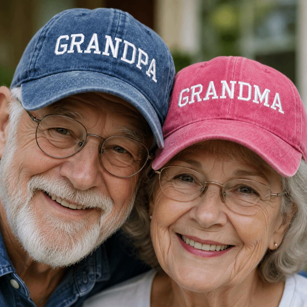 Washed Cotton Grandparents Baseball Hats Adjustable Embroidery Baseball Cap Fashion Dad Hat Gifts