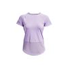 Solid Color Loose Fit Crew Neck T-Shirt Women Tops Purple 1370867-515