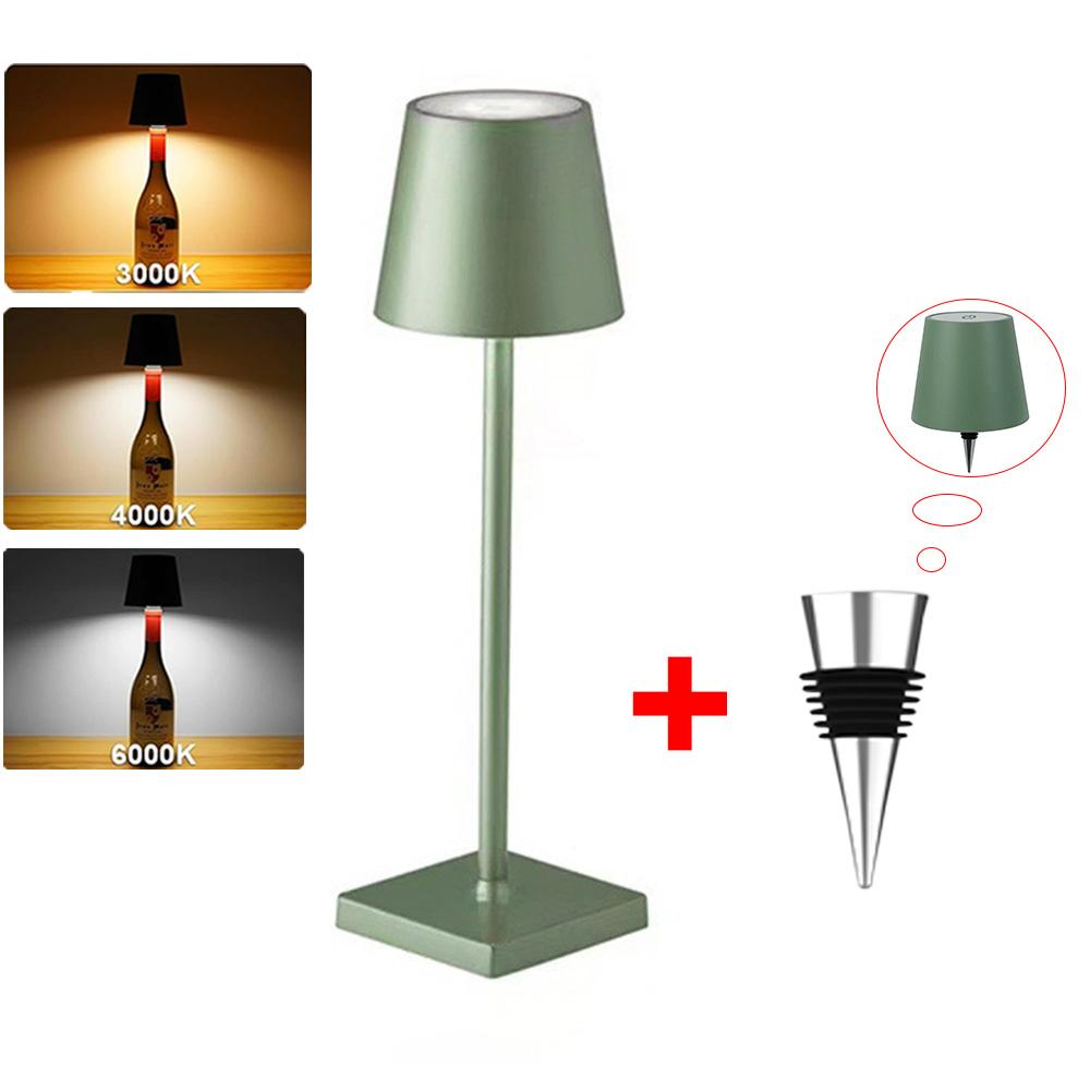 Настольная лампа 2-в-1 Беспроводная лампа в виде винной бутылки Зарядка Сенсорное управление Ночник для настроения Диммируемая светодиодная настольная лампа Бар Отель Кафе Ночник