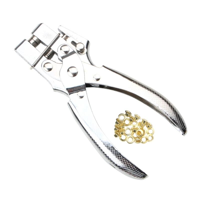 Eyelet Set, Eyelet Pliers Metal Eyelets 3mm & 5mm Grommet Tool Kit with Hole Punch Tarpaulin Eyelets Installation Tools