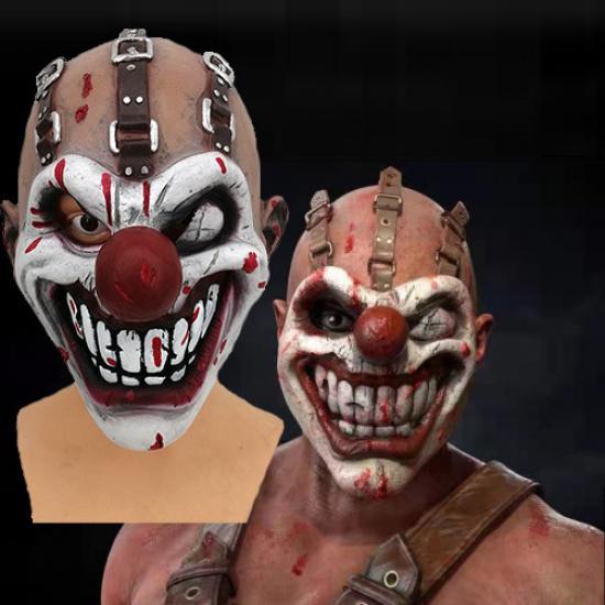 New Halloween Horror Clown Mask Game Character Latex Headgear Party red-nosed clown prop