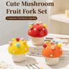 Rustproof Dessert Salad Fork Creative Cute Toothpick with Holder Kitchen Supplies