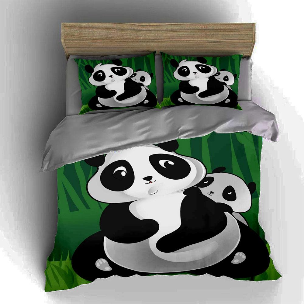 Pandas bamboo background Bedding Duvet cover sets Duvet covers Pillowcases gifts (1 * Duvet Cover 2 * Pillowcases, without duvet insert)
