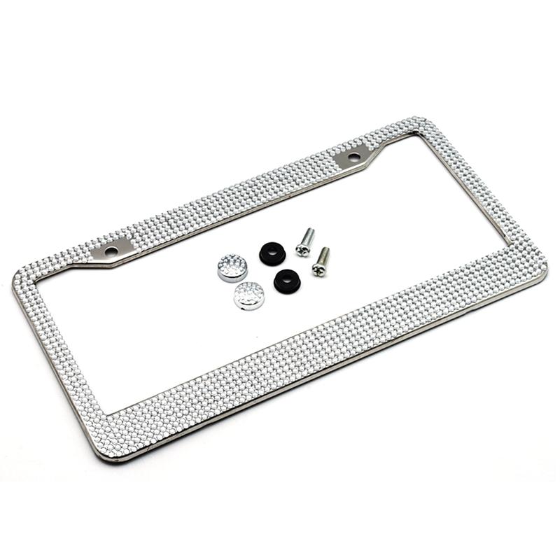 1~8 шт. блестящая хрустальная рамка номерного знака для женщин, держатель крышки номерного знака, рамка номерного знака автомобиля со стразами для США