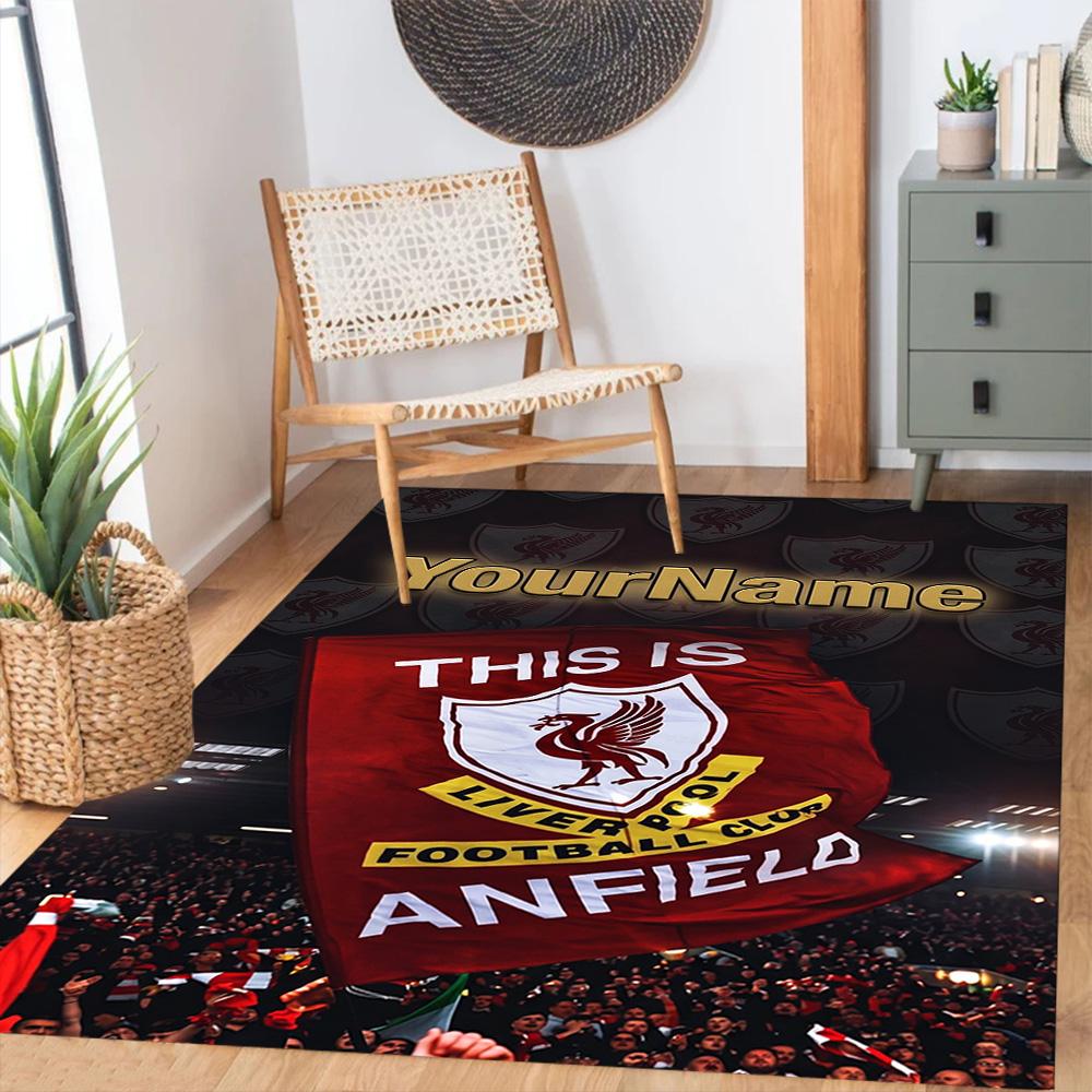 Liverpool Customize Your Name Area Rug Perfect for Playrooms Living Rooms Entryway Study room Antislip Carpet Office home decor