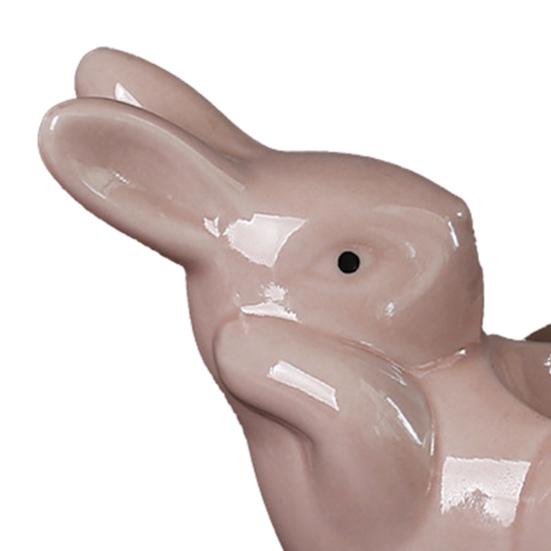 Подставка для яиц в виде лежащего кролика, керамическая подставка для яиц в виде кролика, пасхальное украшение, подставка для яиц всмятку, обеденный стол, сувениры для весенней домашней вечеринки