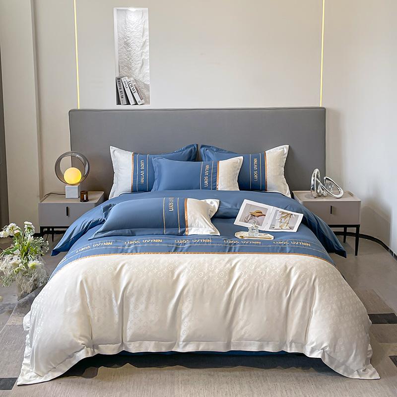 Комплект постельного белья из шелка, простыня, пододеяльник, наволочка, комплект из четырех предметов, комплект из трех предметов.