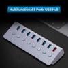 Multifunctional 8 Ports USB Hub USB Extension Converter with 7 USB3.0 Expansion Ports 1 Charging