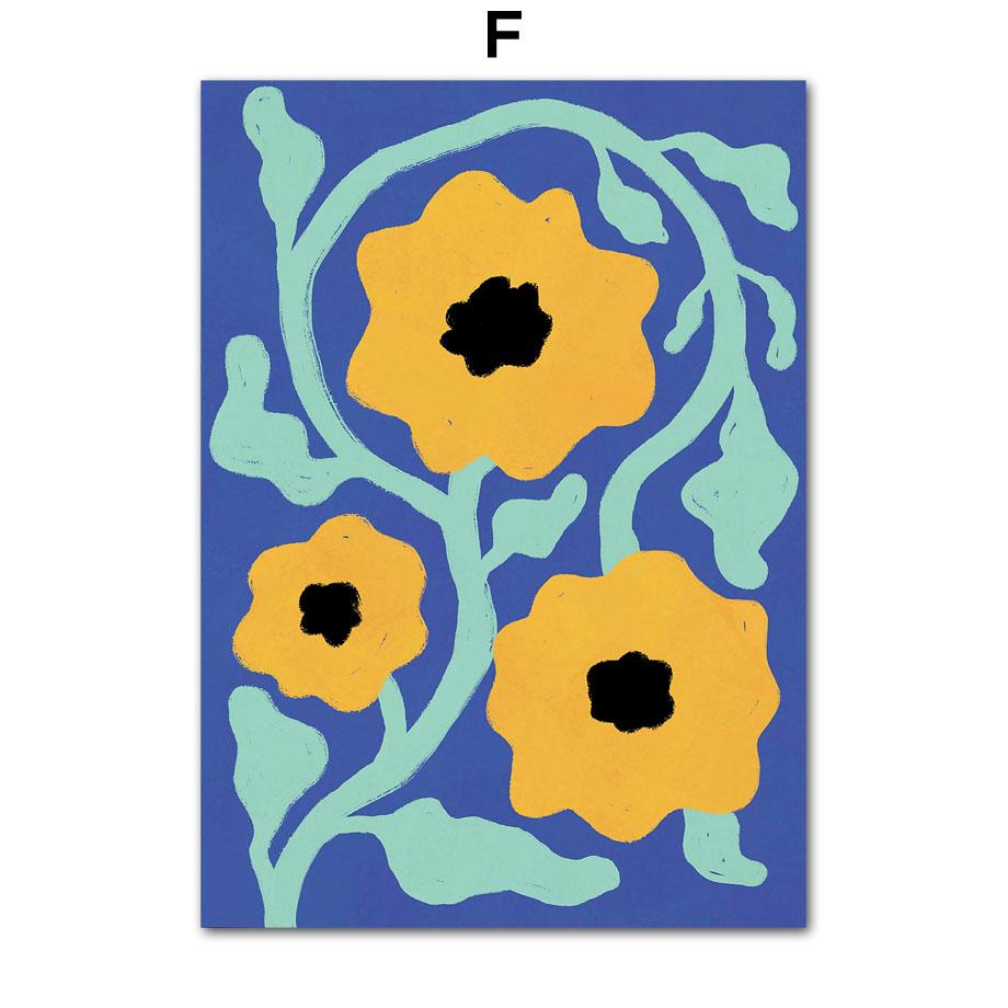 Ретро Цветы Ваза Листья Галерея Красочный Фанки Постер И Принты Настенное Искусство Холст Живопись Настенные Картины Для Декора Гостиной