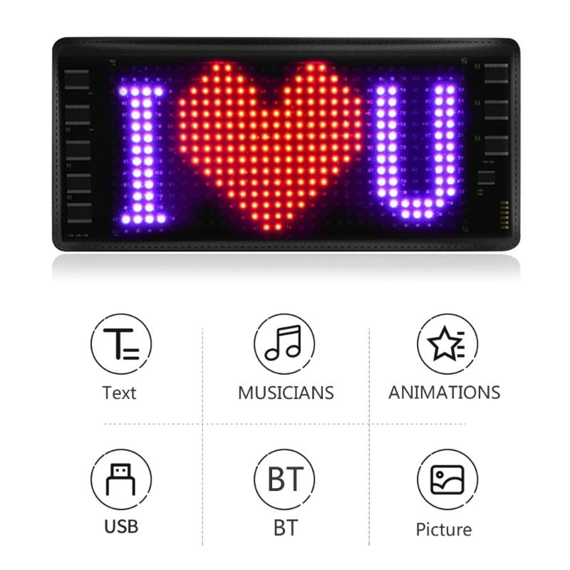 Портативная светодиодная пиксельная панель с прокруткой, рекламный экран на заднем окне автомобиля, знак выражения, подходящий для персонализированного общения