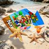 Custom Name Personalized Super Mario Print Beach Towel, for Trip Camping Beach Party Home Decor, Birthday Gift for Family & Friends