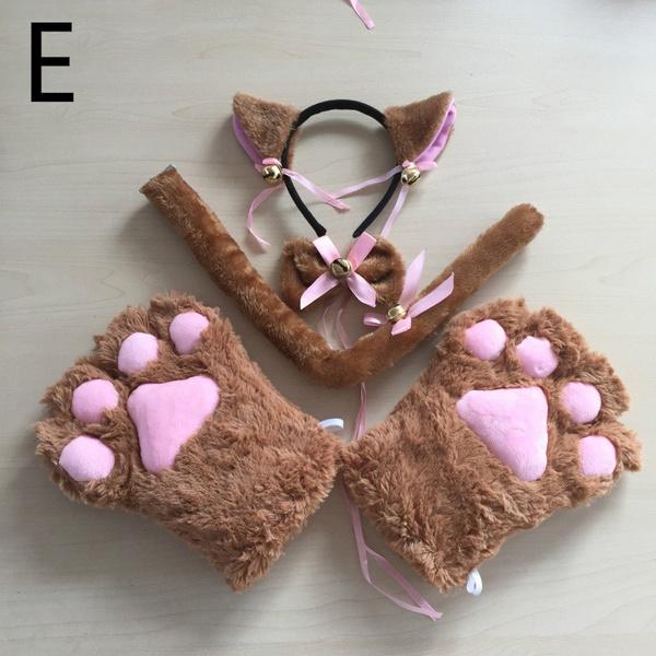 Новые перчатки с кошачьими лапами для девочек, варежки для косплея, медведи, плюшевые, Лолита, мультяшные пушистые животные, толстое аниме