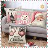 Christmas Printed Pillow Case Cute Santa Claus Gift Snowman Fashion Decorative Linen Plush Pillow Case