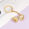 2Pcs Bag Hanging Photo Hold Keyring DIY Stainless Steel Keychain Funny Heart Album Keychain  Gifts