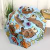 1pc Sea Otters Automatic Opening/Closing Folding Umbrella with 8 Ribs,Windproof Portable Sunshade Umbrella Holiday gift yy260401036
