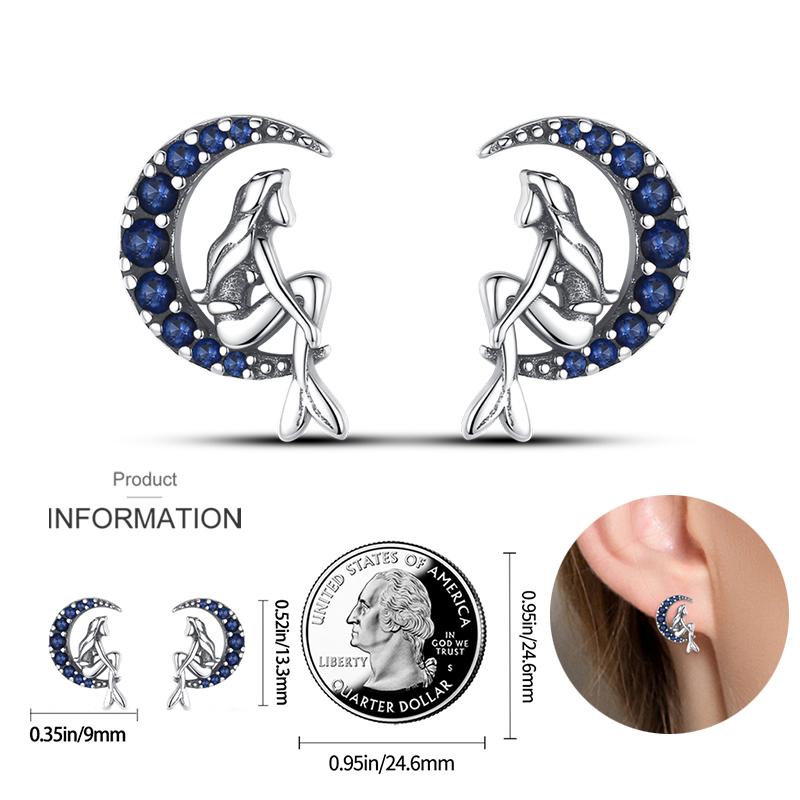 2023 Серебряные светящиеся серьги-ракушки для женщин с фианитами в форме сердца, звезды и луны, серьги-кольца для помолвки и свадьбы