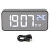 LED Mirror Digital Alarm Clock Large Screen Intelligent Brightness Adjust Snooze Function Power Off