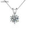 Бриллиант бриллиантовой огранки D Цвет 1 карат Муассанит Снежинка 6 зубцов ожерелье 100% серебро 925 пробы подарок на день Святого Валентина женские ювелирные изделия