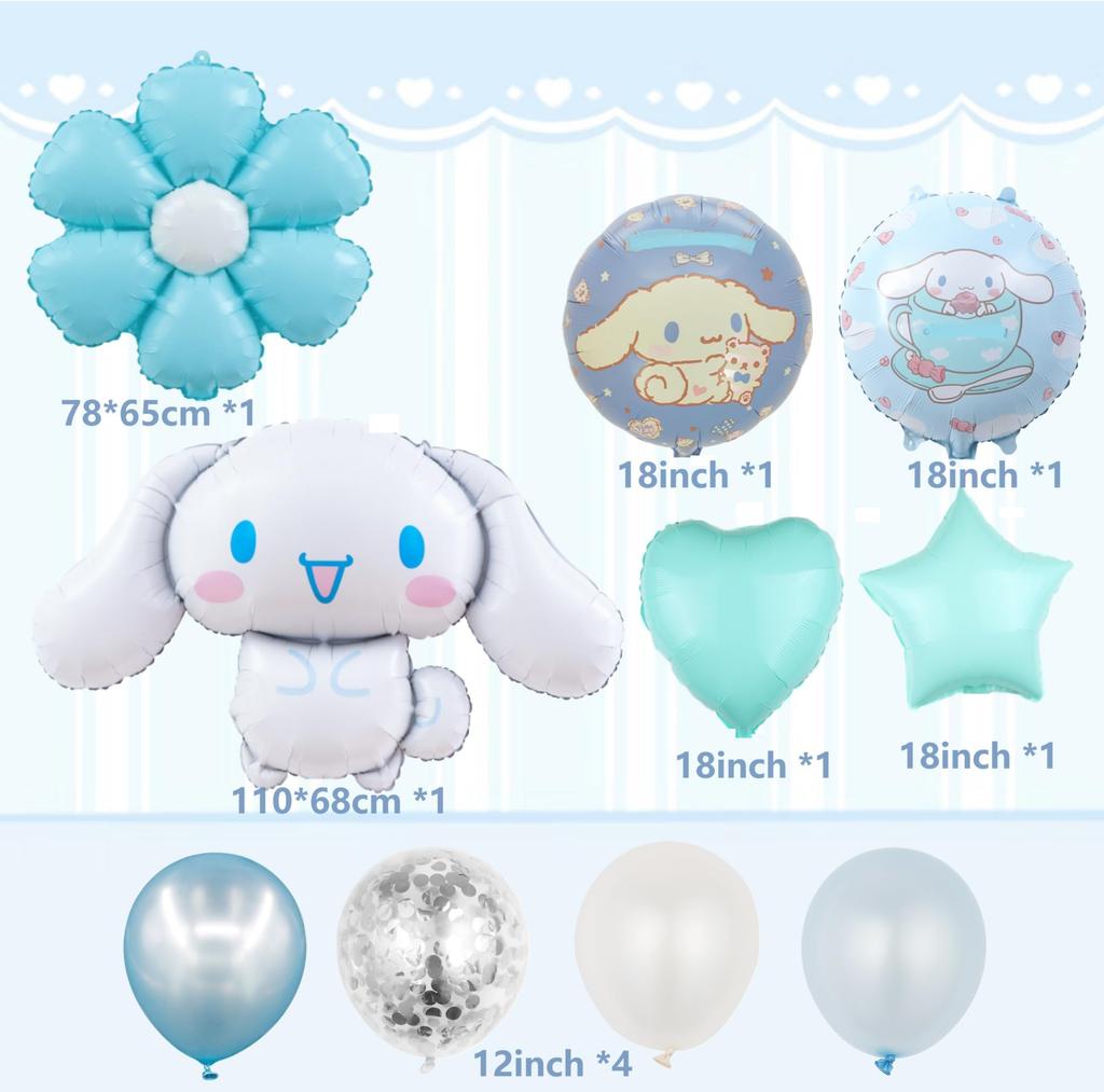 Zeroire Boy and Girl Happy Birthday Character Balloon Decorations Glossy Handheld Party Balloons Pink Blue