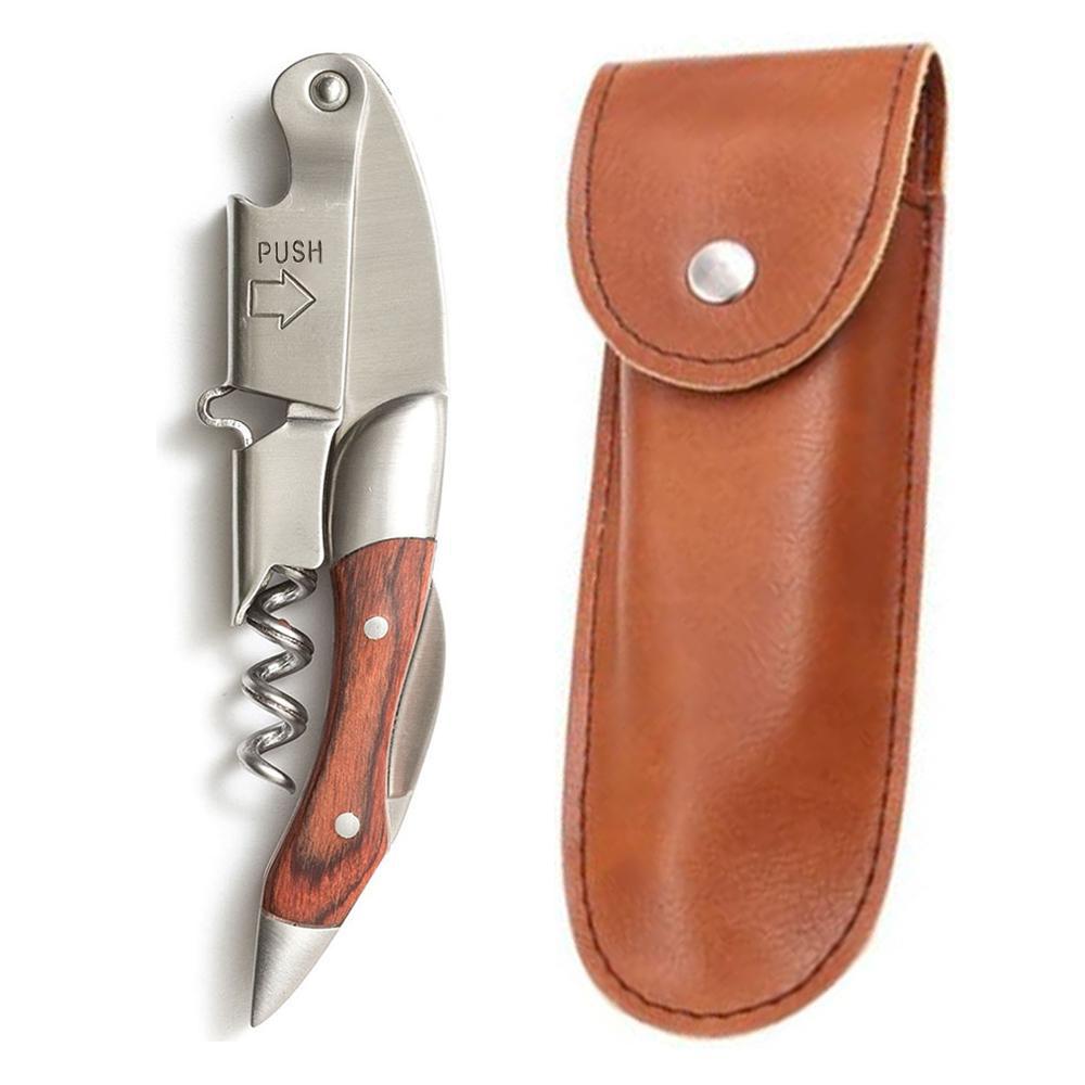 Персонализированный штопор для официантов, открывалка для бутылок вина и пива, деревянная открывалка для пробок, нержавеющая сталь, гравировка имени получателя