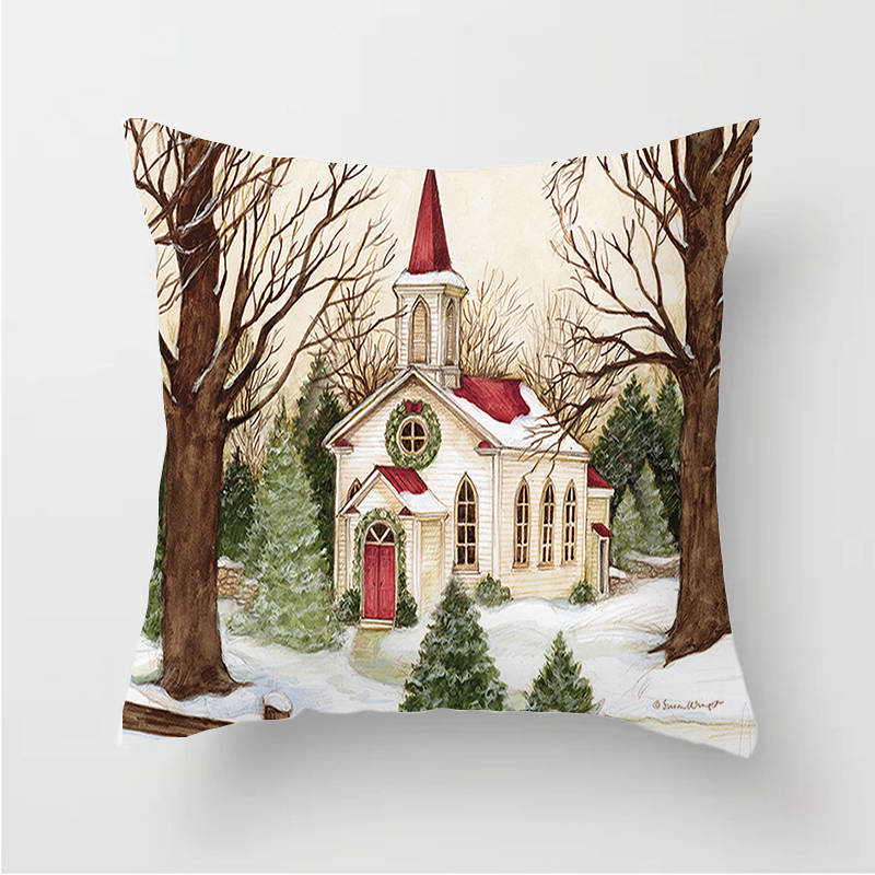 Чехол для подушки с рисунком рождественской елки из полиэстера, наволочка для дивана, декоративная наволочка для дома 45X45 см Fundas De Cojin