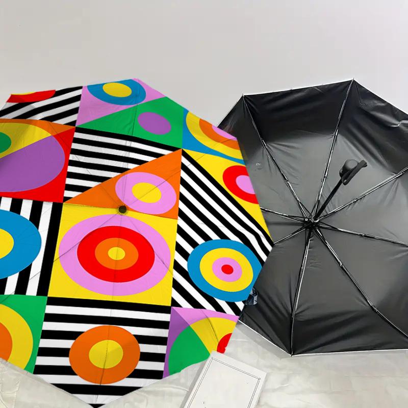 1pc circle square Automatic Open/Close Umbrella with Windproof, 8-Rib Sturdy Canopy, Durable Ribs, Fashionable Design1241A