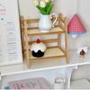 2-Tiers Wooden Storage Shelf Trapezoidal Display Stand New Cup Holder  Bedroom