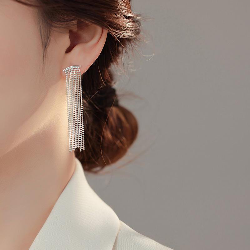 Серьги Banyan Tree S925 Silver Waterfall с длинными кисточками для женщин - Royal Sister Style Fashion