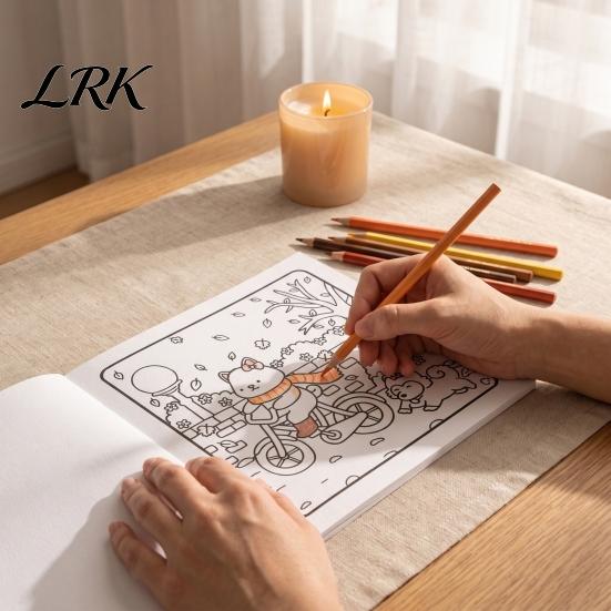 Thick Paper Coloring Pads Cozy Village Book, Thickened Cotton Pulp Paper, Stress Craft Supplies for Spare Time Relief Portable Creative Art
