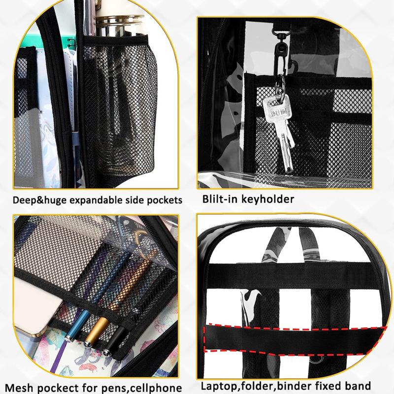 Прозрачный рюкзак, водонепроницаемая сумка для хранения из ПВХ, студенческий рюкзак большой емкости