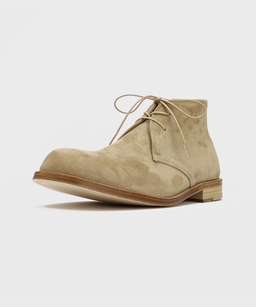 Firenze Atelier [Red Sole] Ankle Line Solid Chukka Boots 2700 [Ash Beige Suede]
