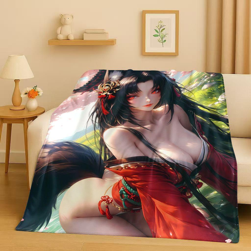 2026 New Sexy Bikini Girls Cartoon Anime Characters Flannel Blanket,Soft Plush Throw for Home Bedroom Bed Sofa Cover Trave Gift