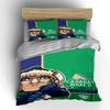 Hockey Player Cartoon with Team Logo Print Bedding Set Duvet Cover Pillowcases (1* Duvet Cover 2* Pillowcases Do Not Include Comforter)