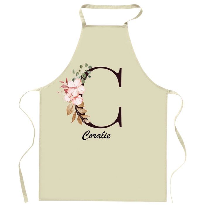 Tablier de cuisine - Coralie Lettre - Impression bretonne - Coton résistant - Liens réglables