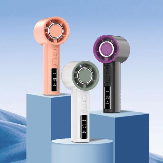 Ручной охлаждающий вентилятор с 100-скоростным регулируемым ЖК-дисплеем, USB-зарядкой, летний портативный дорожный карманный мини-персональный вентилятор