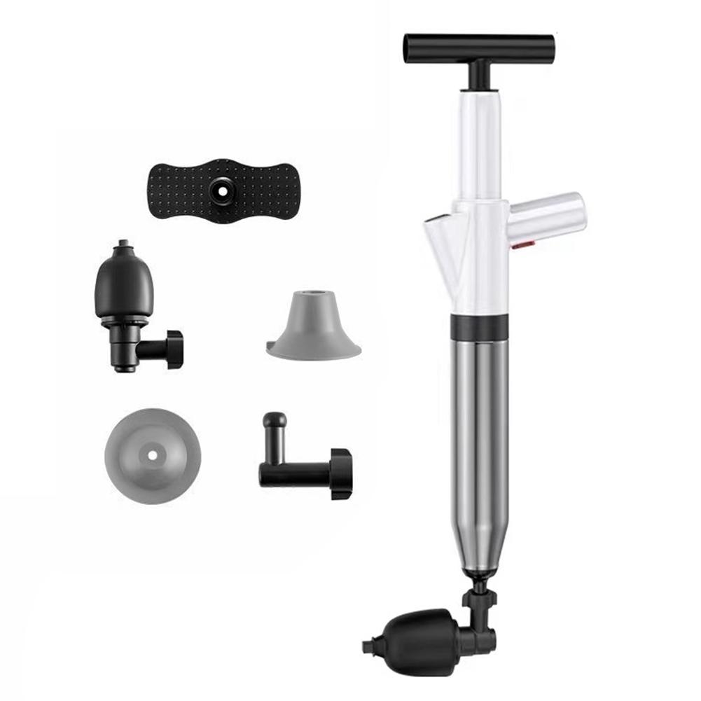 Air Power Drain Blaster Tools Stainless Steel Clog Remover Universal High-pressure Accessories for Bathroom Shower Bathtub