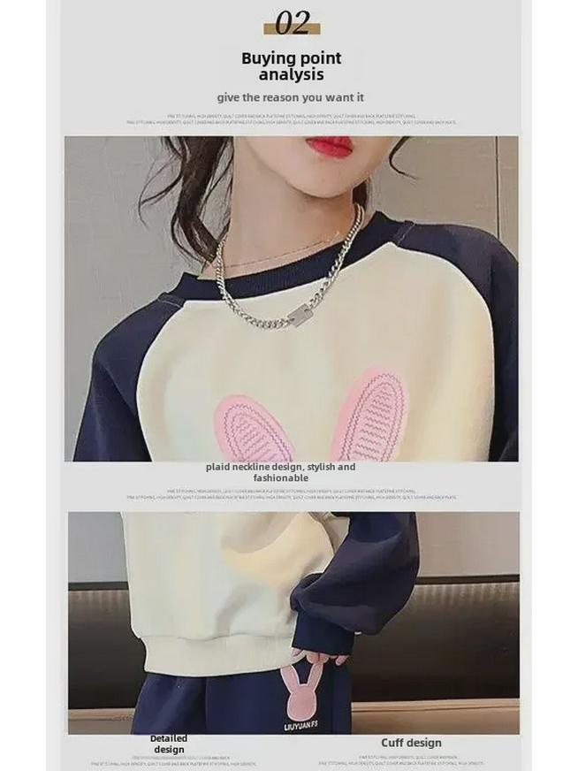 Stylish Girls' Spring & Autumn Suits: Trendy Sportswear for 8-9 Year Olds