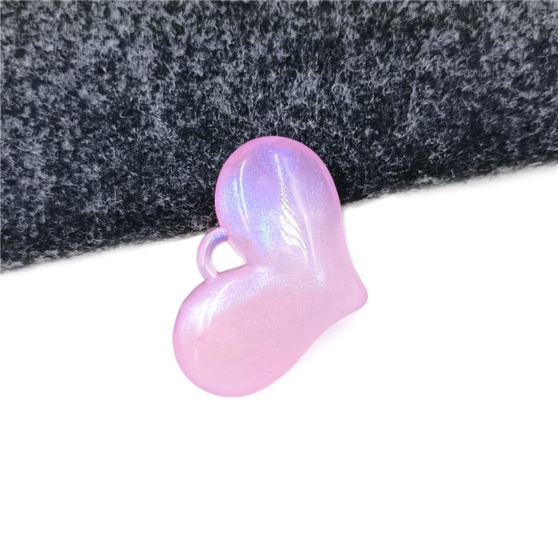 Товары для вечеринок Акриловая тонкая вспышка для изготовления браслетов, ювелирных изделий, пузырьков, большое персиковое сердце, подвесное отверстие, материалы ручной работы, подвеска, 5 шт., мода