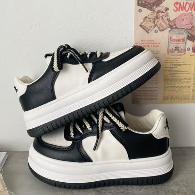 Уродливые милые туфли с толстой подошвой и большим носом для женщин, весна и осень, новинка, модные туфли с толстой подошвой, универсальные повседневные маленькие белые туфли