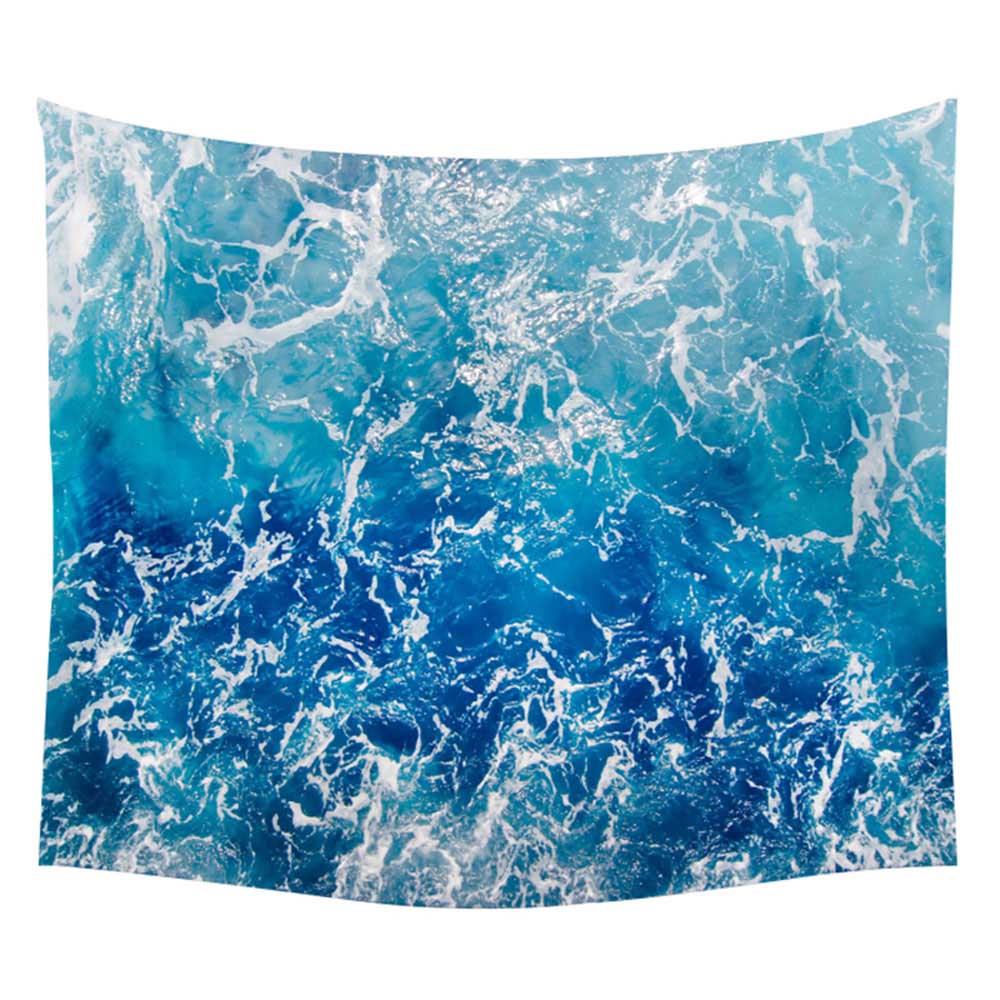 Солнце, море, гобелен, океан, пляж, стена, вода, пейзаж, украшение для пляжа, голубое облако, синее матовое одеяло, полиэфирный гобелен