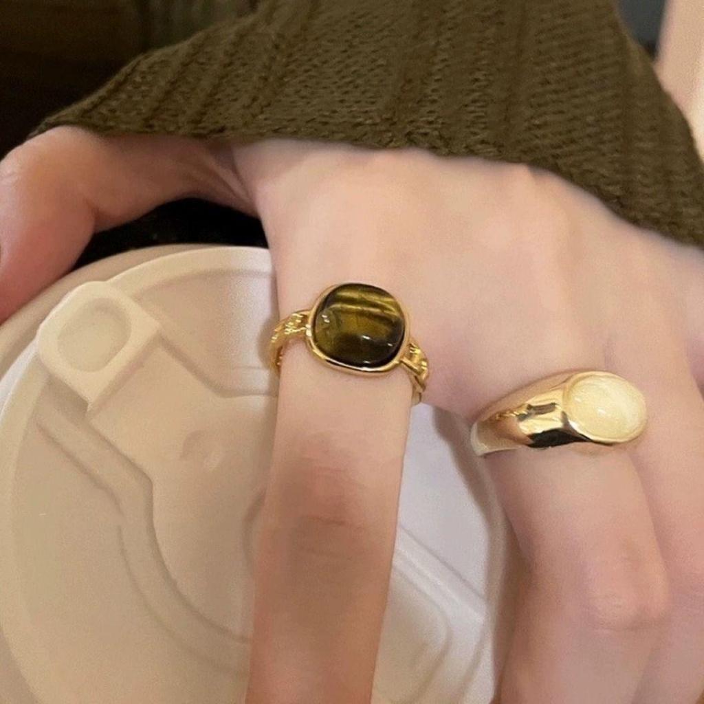 Elegant Grace Metal Geometric Ring For Women Men Retro Ellipse Open Ring Party Jewelry Gift