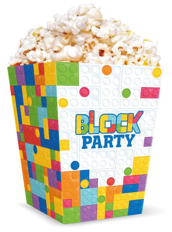 Pudełka Klocki Kubełek Na Popcorn Urodziny 6Szt.